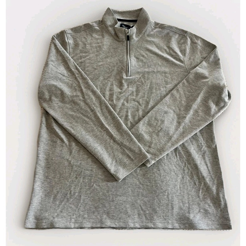 MIZZEN + MAIN Mens XL PULLOVER KPI QUARTER ZIP GREY PERFORMANCE GOLF 1/4